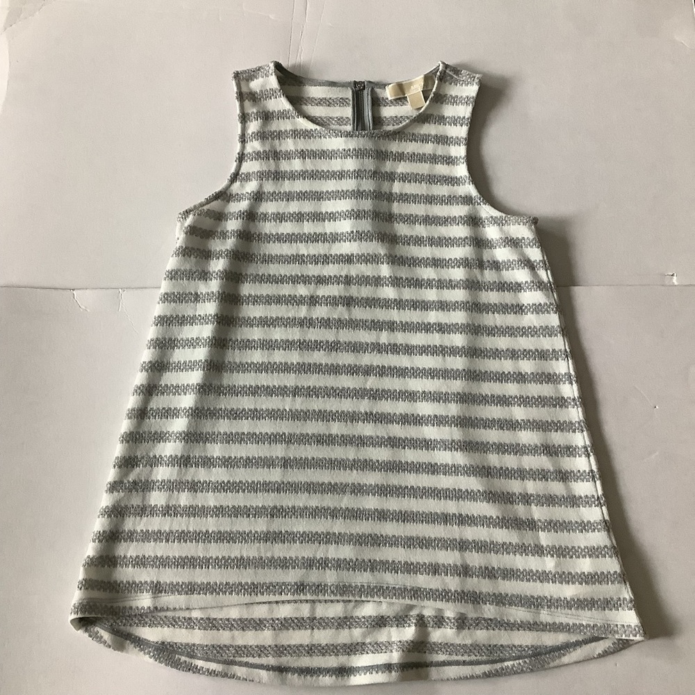 Gray and white striped Micheal Kors top